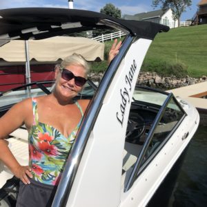lady with boat