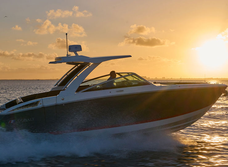 boat with sunset
