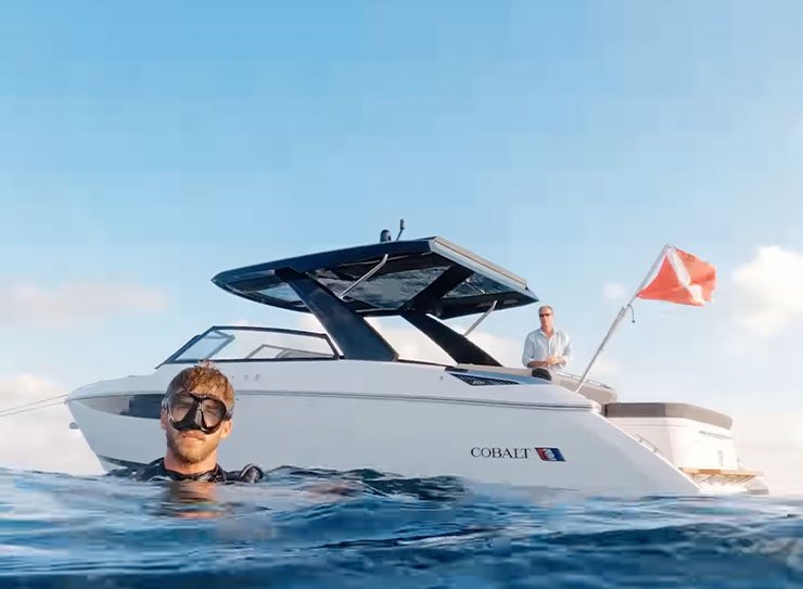 man scuba diving