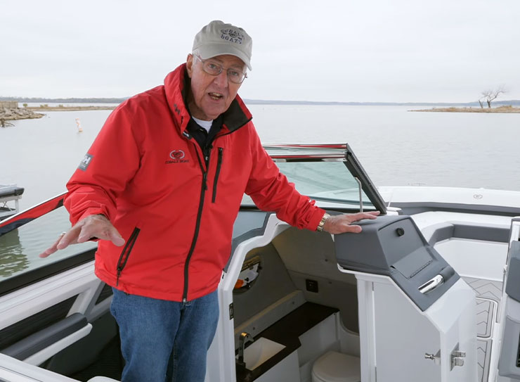 Man showing off a boat