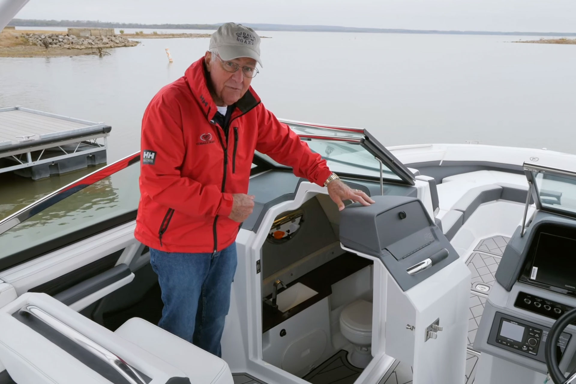 man giving tour on boat