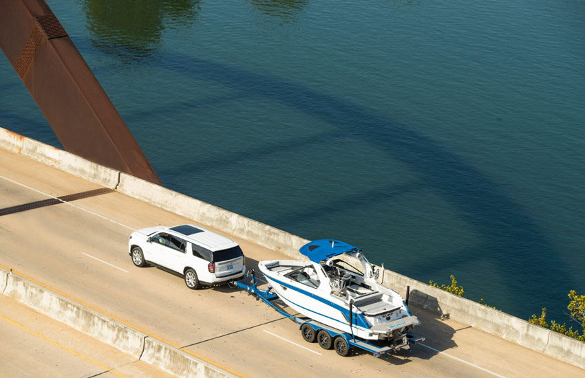 car hulling boat