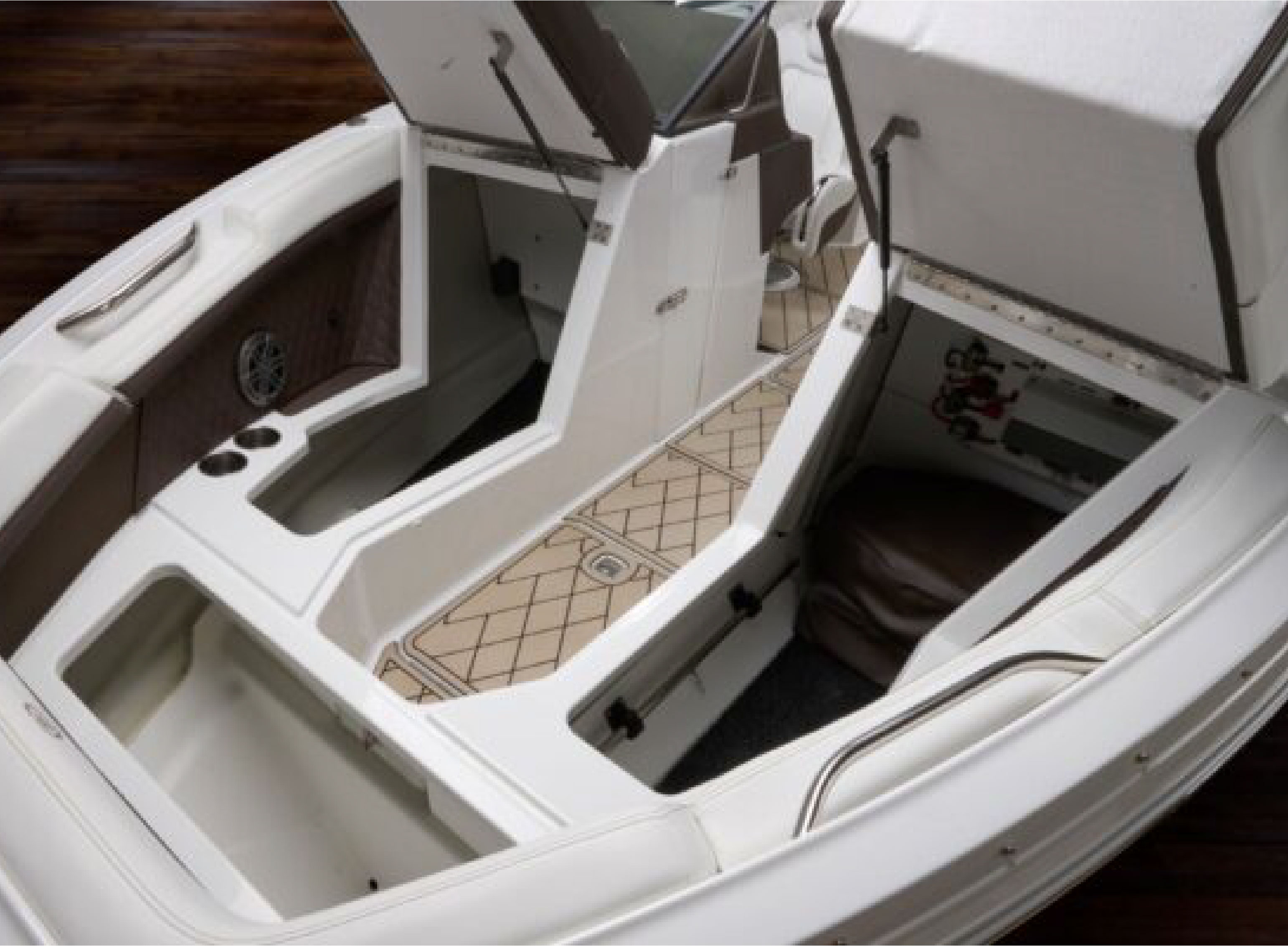 storage in the front of a boat
