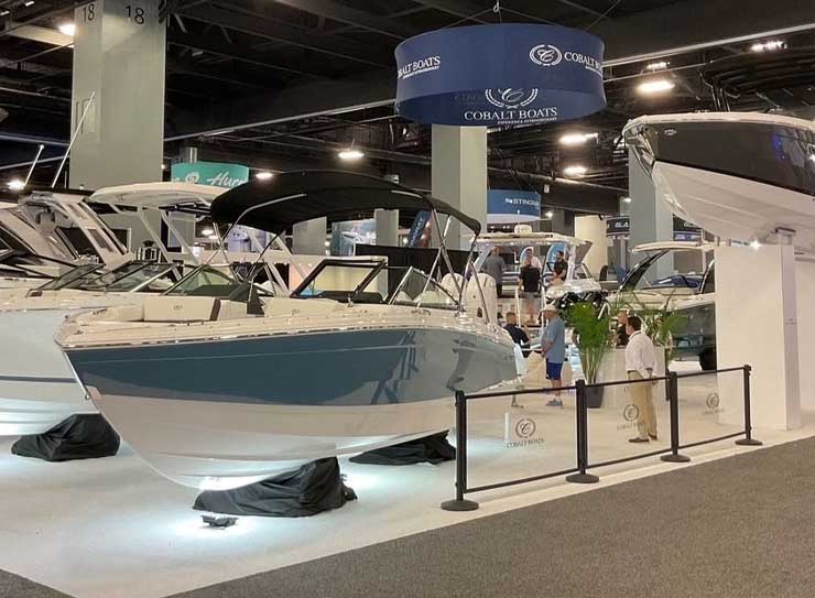 boats in a showroom