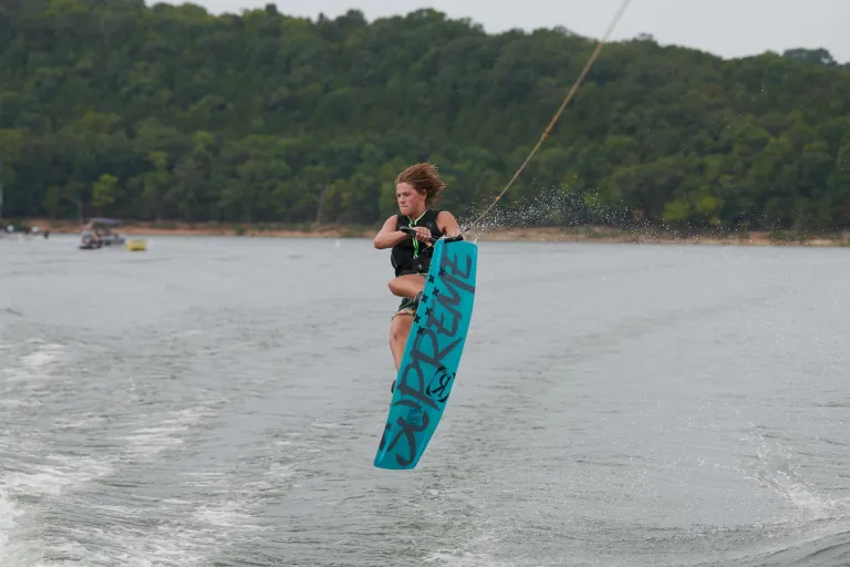 person wakesurfing