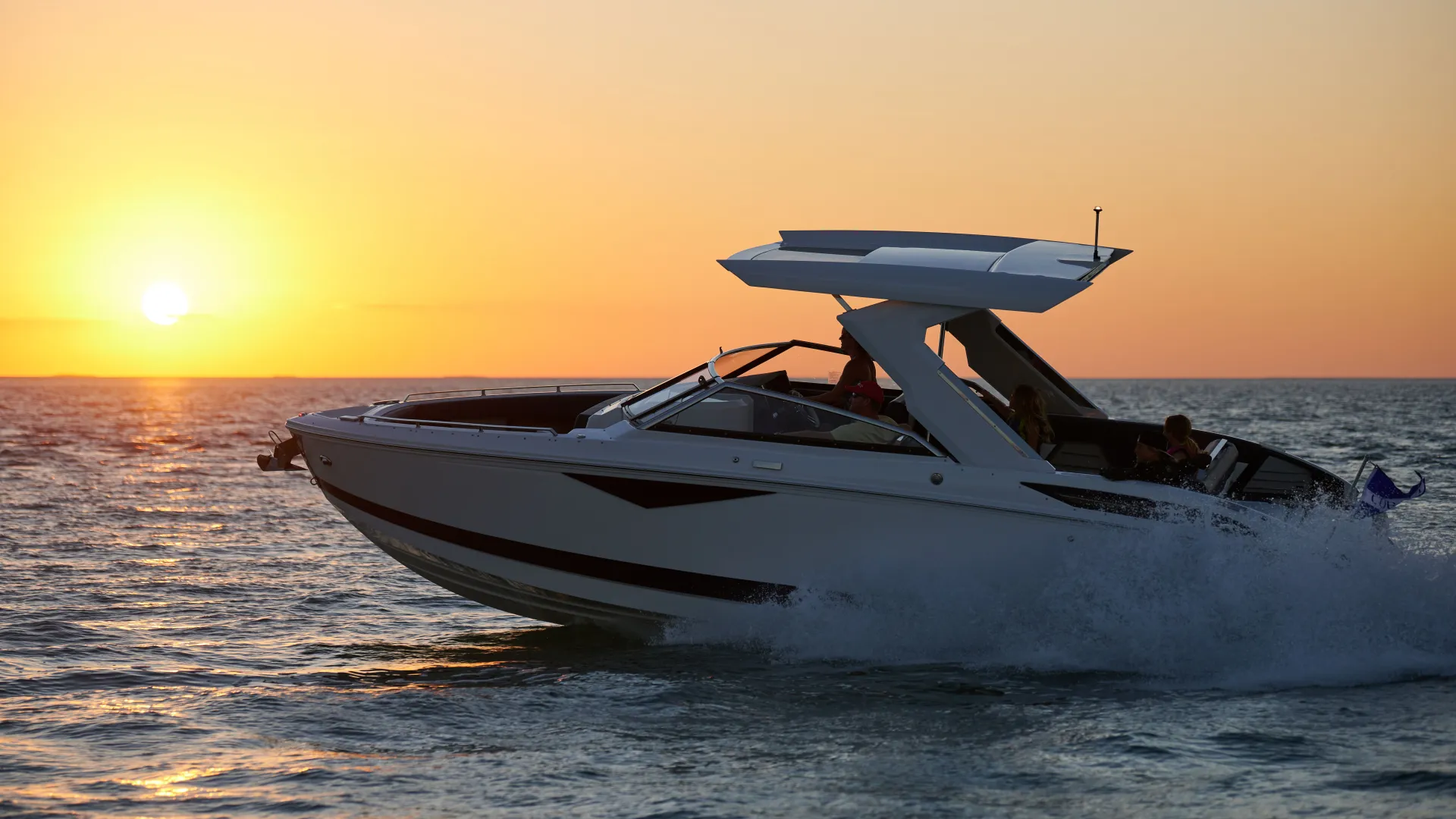 Boat on sunset