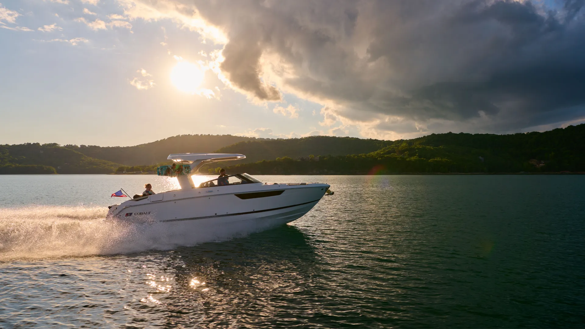 boat driving into storm