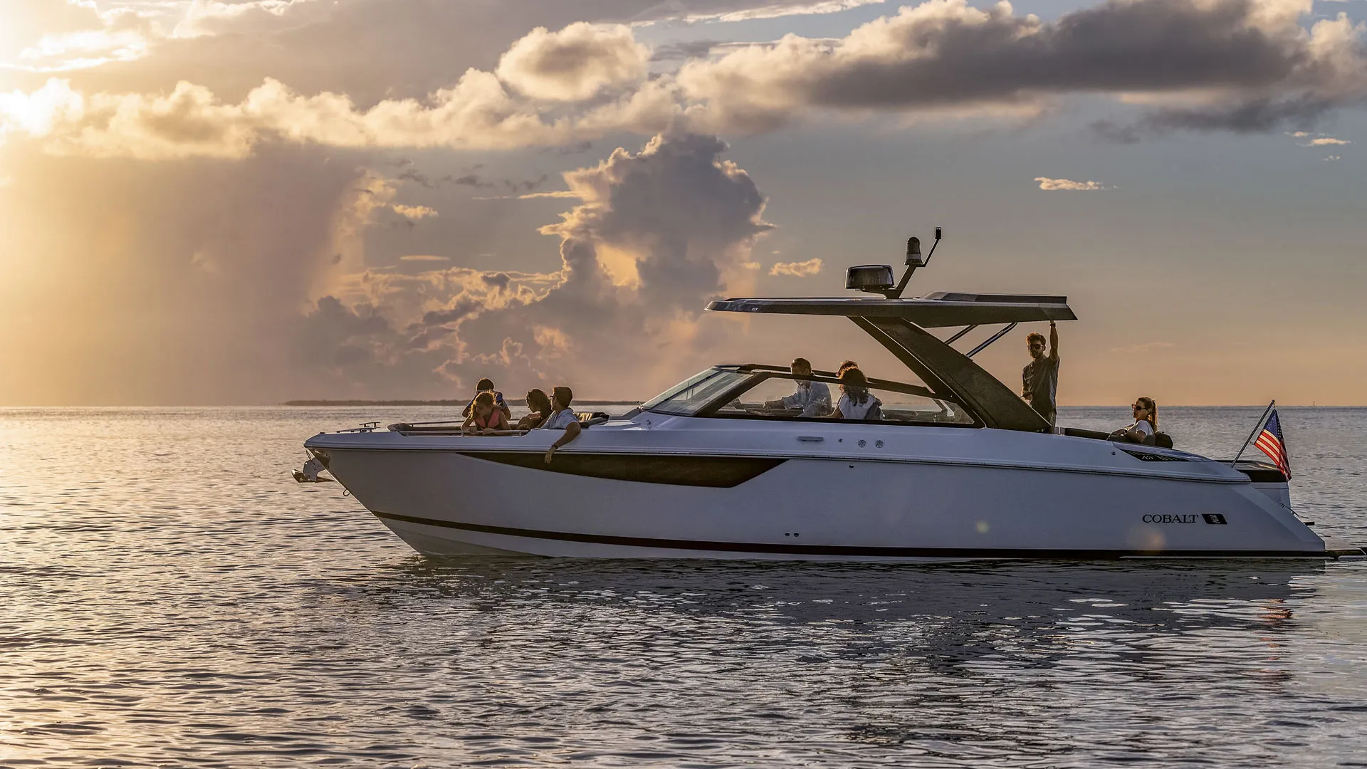 family on boat