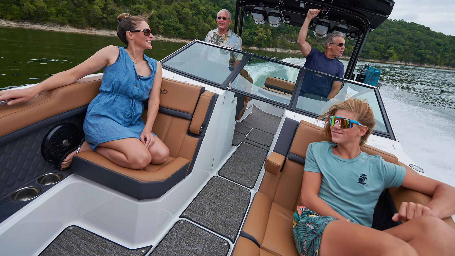 People relaxing on a boat